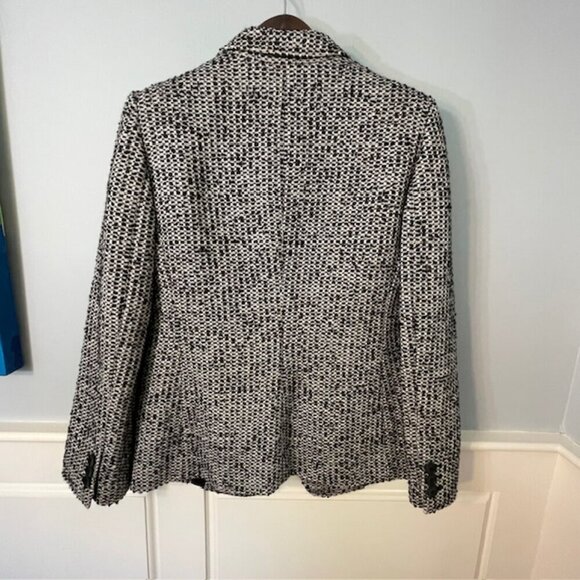Armani Collezioni Alpaca & Wool Boucle Tweed Houndstooth Blazer Size 10 US 46 - Picture 2 of 11
